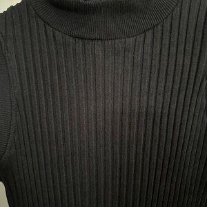 Zara Black Ribbed Sleeveless Dress
